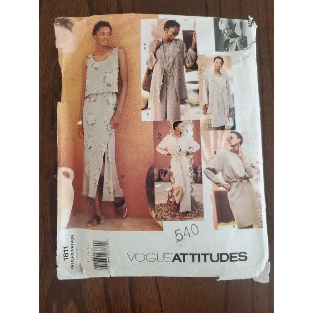 Vogue 1811 ADRI Attitudes Jacket Top Skirt Pants Pattern 12 14 16 Cut Complete